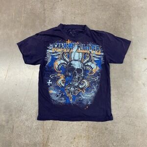 MMA Elite Blue Graphic T Shirt Y2K Men's L